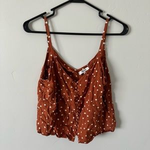Madewell Rust Polka Dot Tank Top